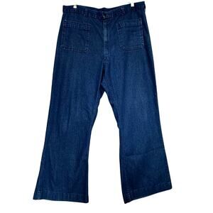 VTG U.S. Navy Denim Dungarees 38 37x29 Blue Flare Jeans Utility Flame Retardent